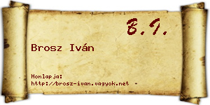 Brosz Iván névjegykártya