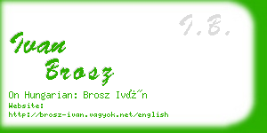 ivan brosz business card